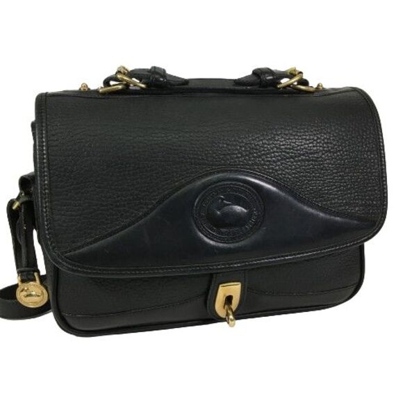 Vintage Dooney & Bourke AWL Black Leather Carrier Purse Shoulder Crossbody Bag - Picture 2 of 16